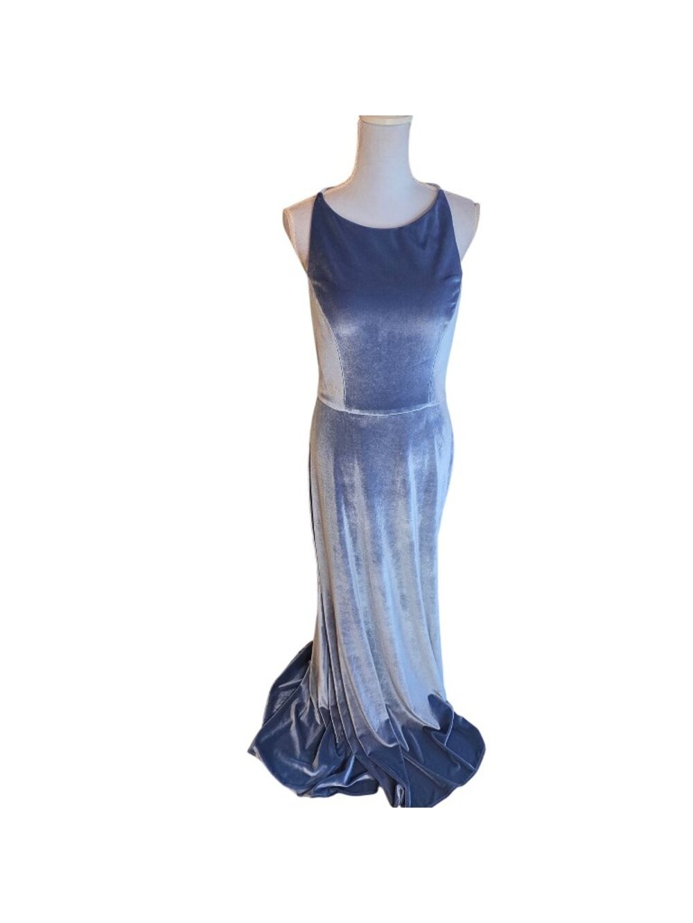 Morilee Madeline Gardner Blue Velvet Evening Gown USA Size 12